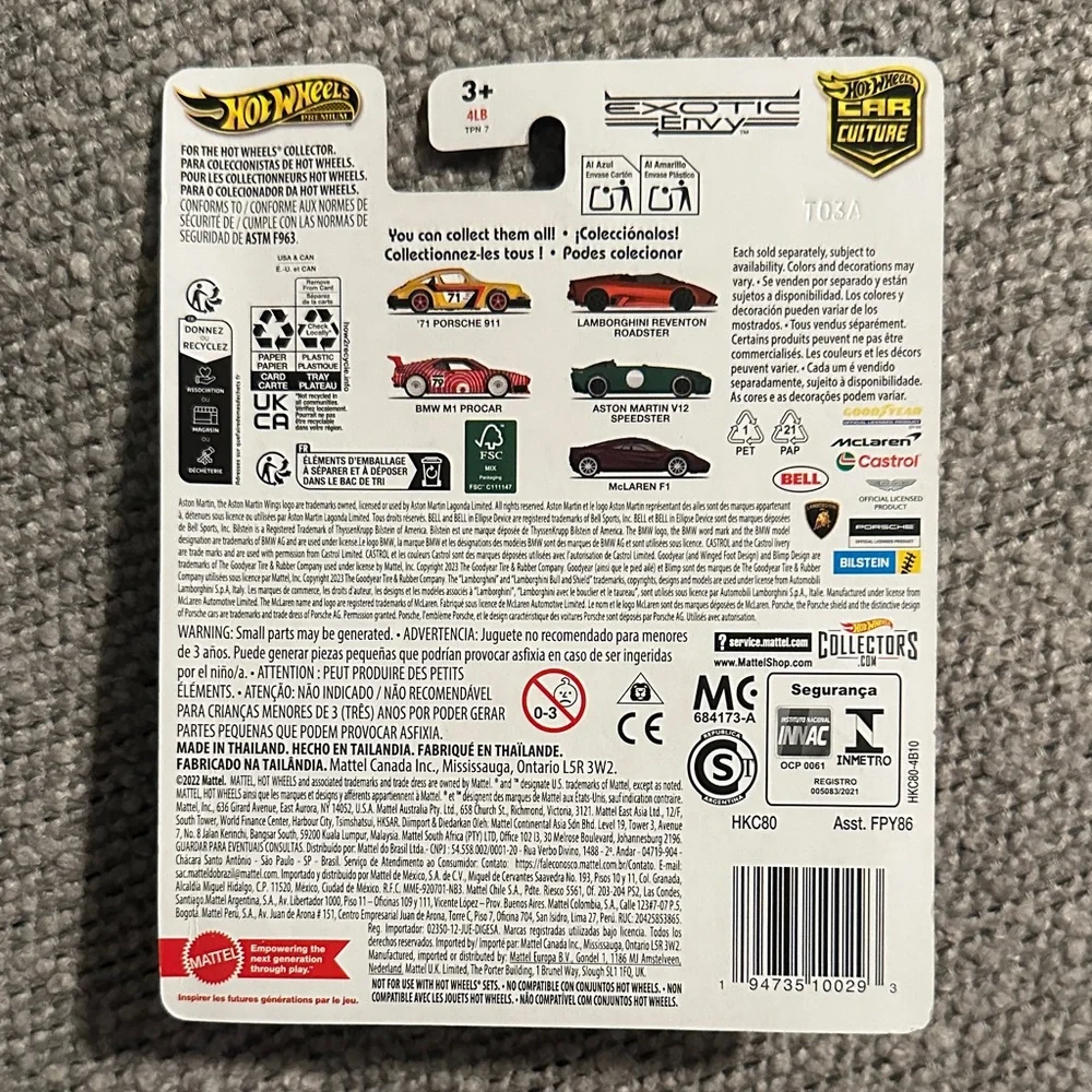 Hot Wheels '71 Porsche 911 Toy Car - Yellow